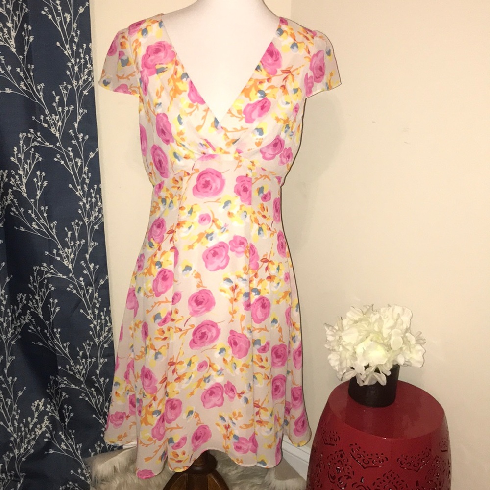 Betsey Johnson Rose Floral Fit and Flare Dress